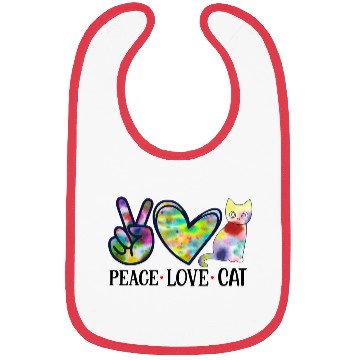 Discover Peace Love Cat Bibs