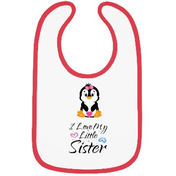 Discover I love my little sister Pinguin Bibs