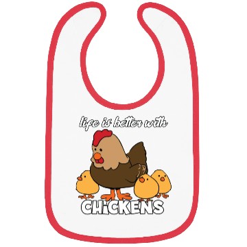 Discover Life Is Better with Chickens Cartoon Funny Hen Bibs