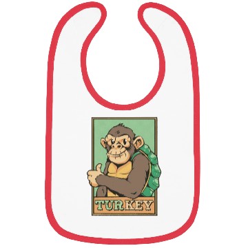 Discover TURKEY = TURTLE + MONKEY FUNNY ANIMALS Bibs