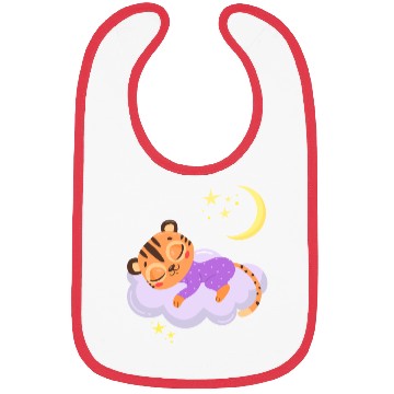 Discover sleeping cute tiger on a cloud Bibs