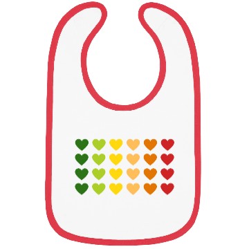 Discover Hearts - Autumn Gradient, Green to Red Bibs