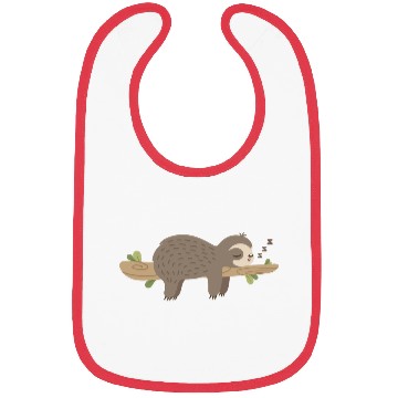 Discover sleeping sloth on tree branch Bibs