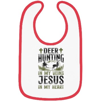 Discover Buck Deer Hunting Hunter Jesus Bibs