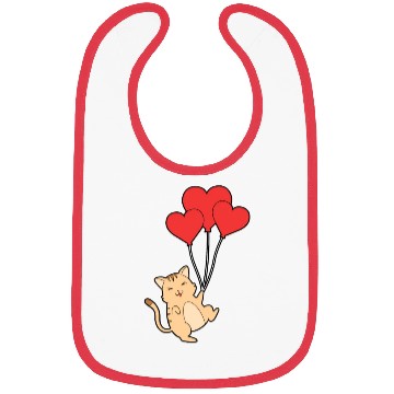 Discover Funny Valentines Day Cat Lover Heart Ballons Kitty Bibs