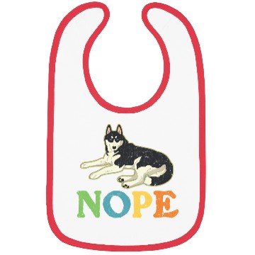 Discover Nope Lazy Siberian Husky Dog Lover Bibs