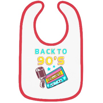 Discover Back To 90's Cassette Mixtape 90s Music Lover Bibs
