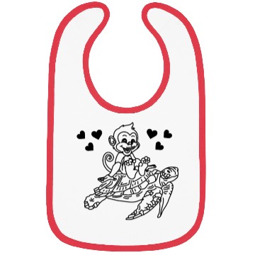 Discover Turtle And Monkey Funny Monkey Turtle Bibs