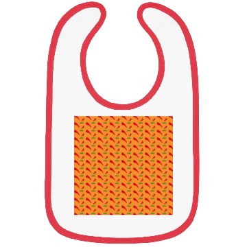 Discover Red Chilli Pepper Pattern on orang Bibs