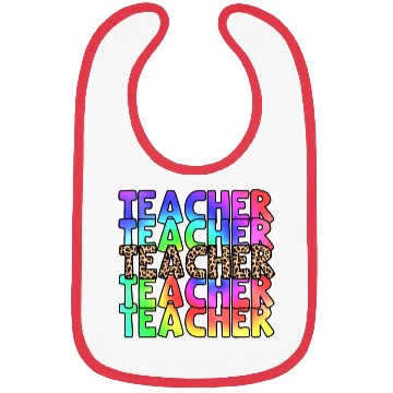 Discover Teacher, colorful. Leopard Bibs