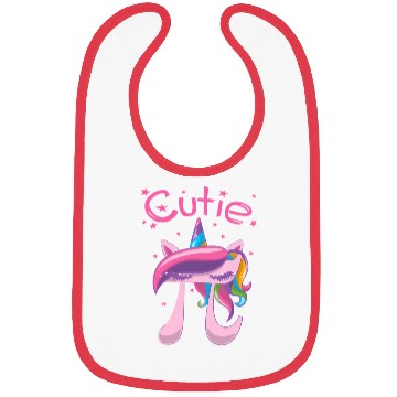 Discover Cutie Pi Day Unicorn Girls Bibs