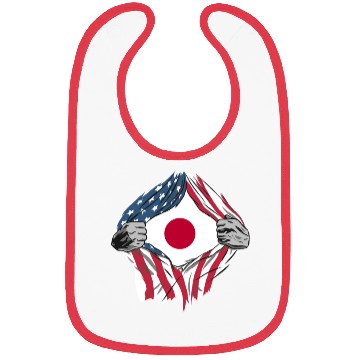 Discover USA Japan friendship flags design Bibs