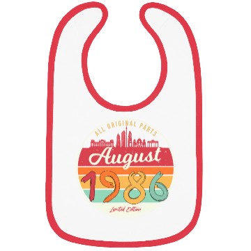 Discover Birthday Greeting 1986 In August Bibs