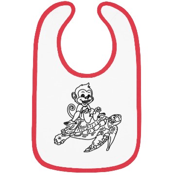 Discover Turtle Lover Turtle And Monkey Funny Monkey Turtle Bibs