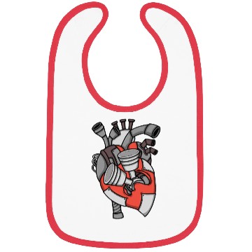 Discover Engine Heart Pistons Car Mechanic Bibs