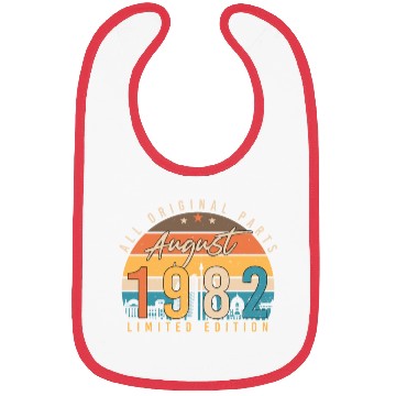 Discover 40th Birthday August 1982 Bibs