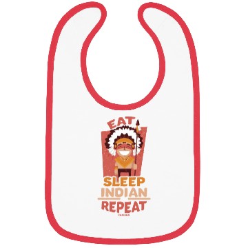 Discover Eat Sleep Indian Repeat Native American People Bibs