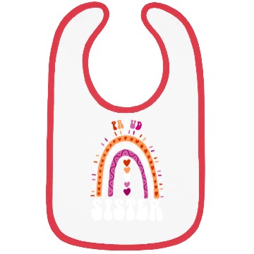 Discover Proud Sister Lesbian Pride Boho Rainbow Bibs