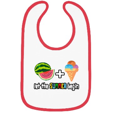 Discover summer cool watermelon, ice cream vacation holiday Bibs