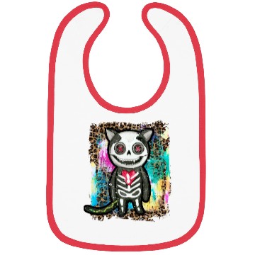 Discover Halloween Zombie Skeleton Cat Tie Dye Bibs