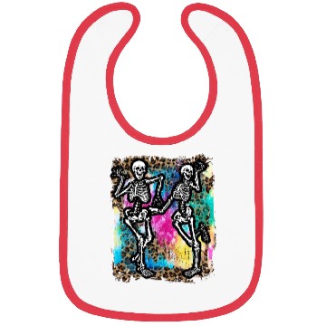 Discover Halloween Skeletons Dancing Tie Dye Bibs