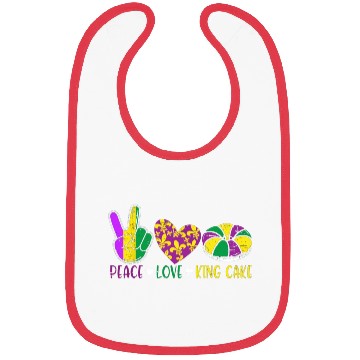 Discover Peace Love King Cake Bibs