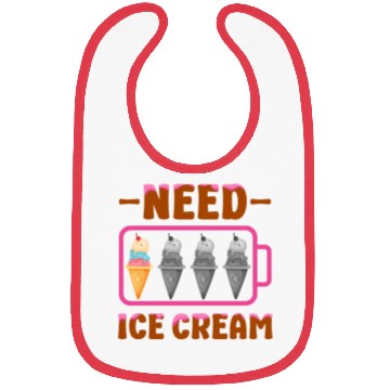 Discover Ice Cream Battery Cone Need Ice Bibs