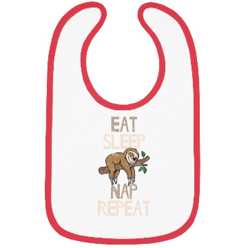 Discover Eat Sleep Nap Repeat Funny Sloth Lovers Sleeping L Bibs