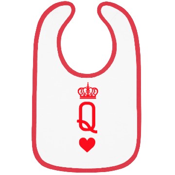 Discover Queen of Hearts Playing Cards Bibs