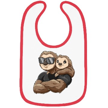 Discover Strong sloth with baby sloth child for a Sloth Bibs