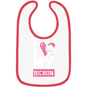 Discover I Love My Bichon Frise Curly Hair Pup Puppy Lover Bibs