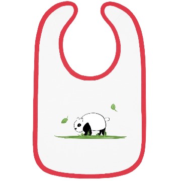 Discover Animal Love Cartoon Panda Ecosystem Nature Grass Bibs