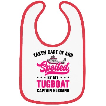 Discover Tugboat Spoiled Tugboat Captain Husband Sailing Bibs