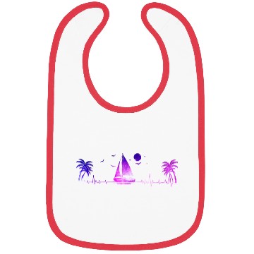 Discover Sailboat Heartbeat Sunset Ocean Bibs