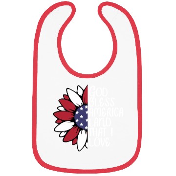 Discover God Bless America Sunflower God Bless USA Bibs