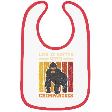 Discover Life Is Better With Chimpanzees Monkey Zookeeper Bibs
