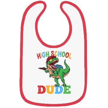 Discover High School Dude T-Rex Dinosaur Boys Bibs