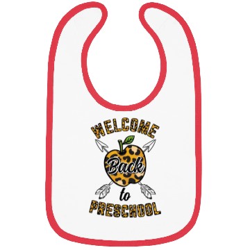 Discover Welcome Back To Preschool Leopard Print Bibs
