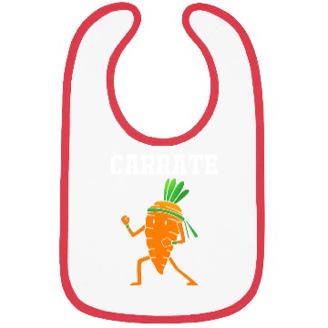 Discover Carrate Funny Vegan Carrot Doing Karate Bibs