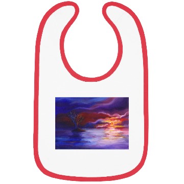 Discover Colorful Sunset Landscape Painting Bibs