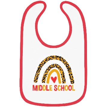 Discover Back To School Leopard Middle School Rainbow Bibs