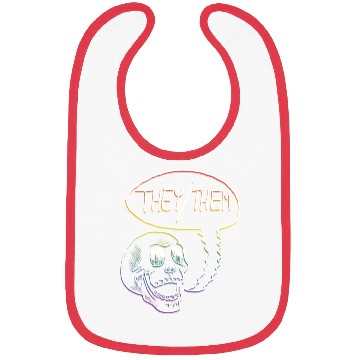 Discover LGBTQ+ Rainbow Pride They Them Pronouns Skull Bibs