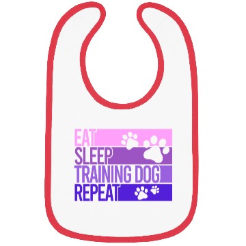 Discover Eat sleep training dog repeat Bibs