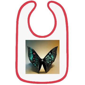 Discover Black and Cyan Metal Butterfly Bibs