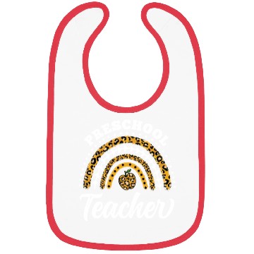 Discover Preschool Teacher Leopard Rainbow Back To School Bibs
