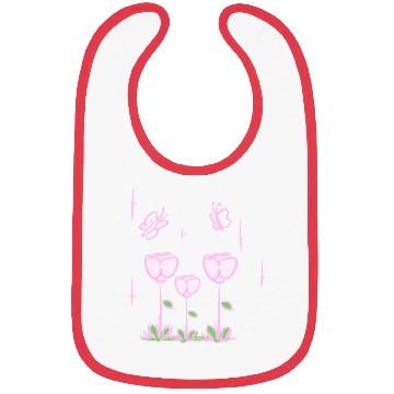 Discover butterfly pink flowers nature Bibs