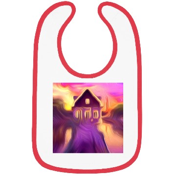 Discover sunset house digital art abstract painting Bibs