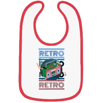 Discover 80's retro boombox Bibs