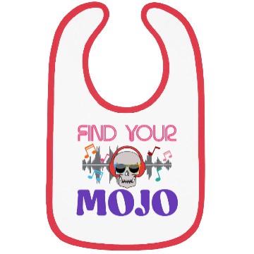 Discover Find Your Mojo Colorful Violet Pink Retro Font Bibs