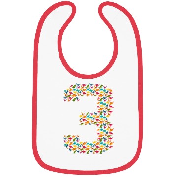 Discover T Rex Dinosaurs In Three Number 3rd Birthday Gift Bibs
